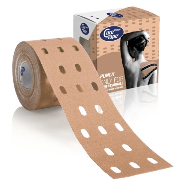 curetape-Intro-offer-kinesiology-tape-product-punch-beige-5cm-x-5m-5-single-roll-with-box-packaging-lr-image